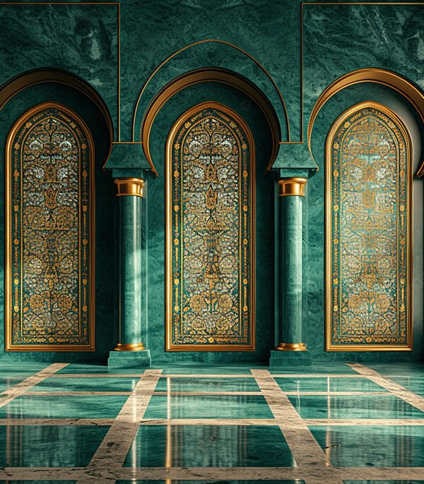pngtree-islamic-interior-on-green-and-gold-image_15625969